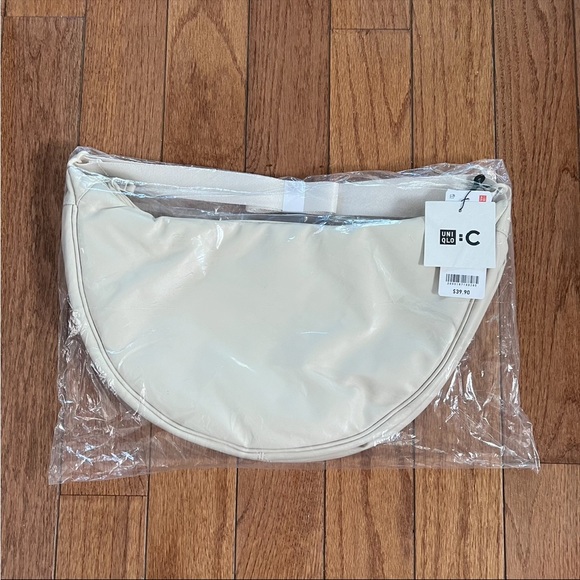 Uniqlo Faux Leather Round Shoulder Bag - Off White - Picture 8 of 10